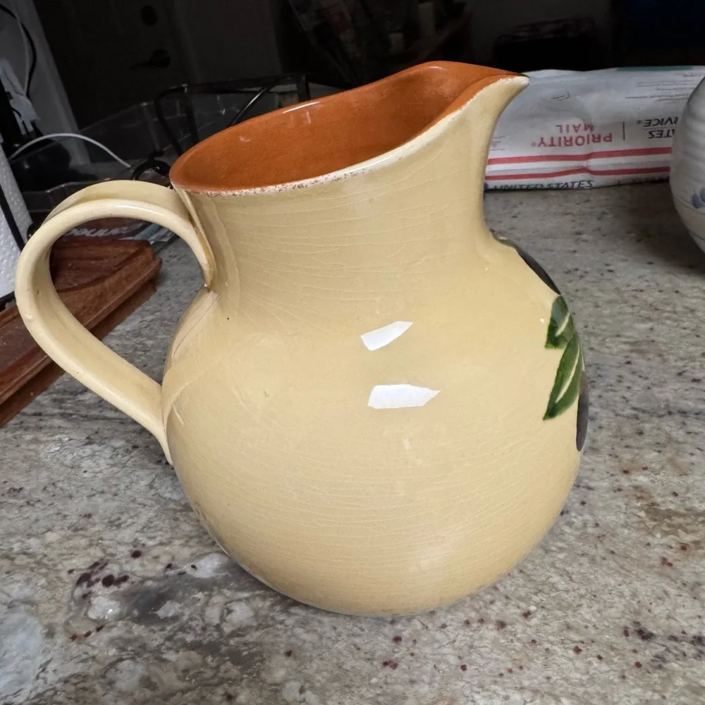 Crate & Barrel Ceramic Oliva Pitcher